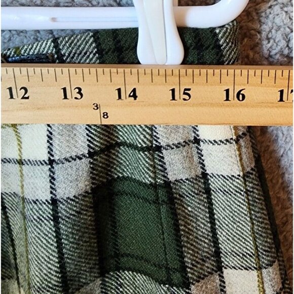 O’Neil Of Dublin Womens 100% Pure Wool Pleated Skirt Kilt White/Green Plaid 10 - Picture 7 of 13